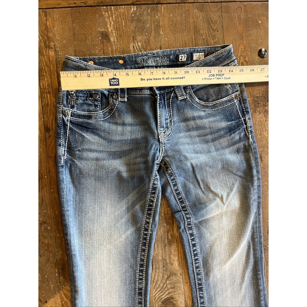 MISS ME Jeans Womens 27 Blue Bootcut Embellished Pockets Flare JP5182B10 EUC - Picture 3 of 16